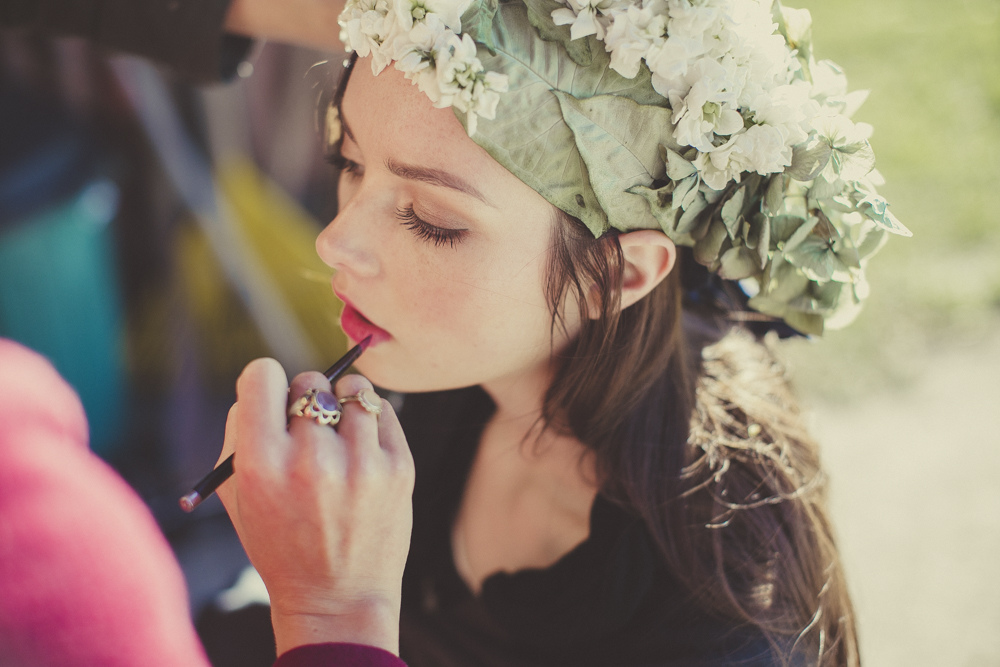  Changing up the hair and makeup. 