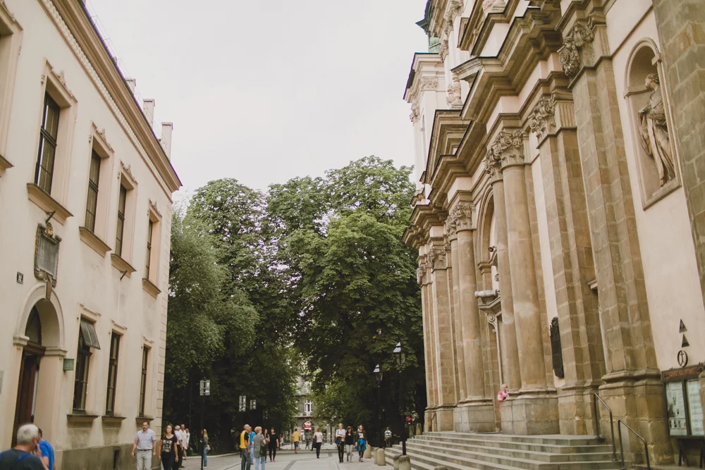  Wandering through the streets just outside of Krakow Main Square. 