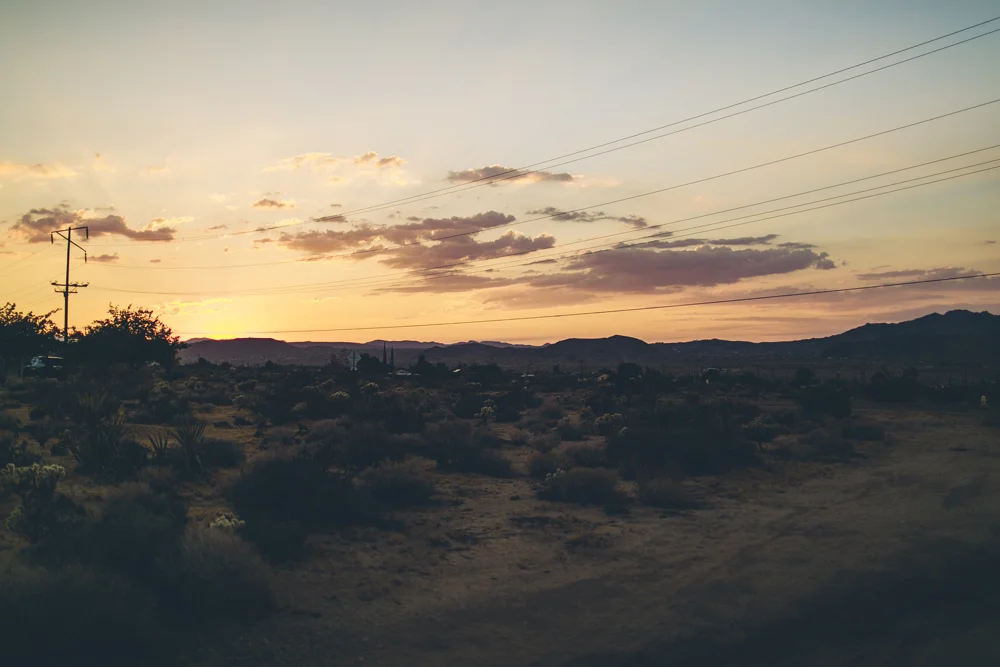  Experiencing my first sunset in the desert. 