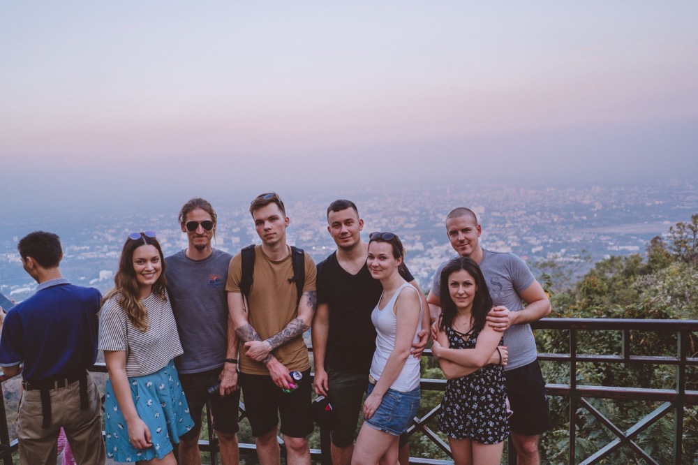  Our big travelling group! Dan and I + our friends from Poland.  