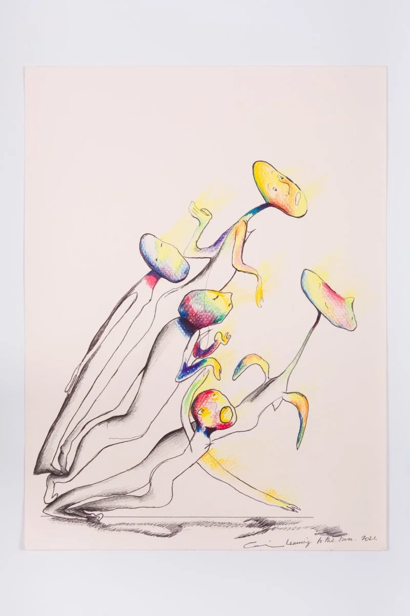 Leaning to the sun | 2021 | Mixed Media on Paper |  30.5 x 23cm 