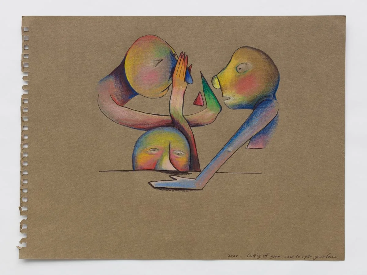  Cut off your nose to spit your face | 2020 | Mixed Media on Paper |  30.5 x 23cm 