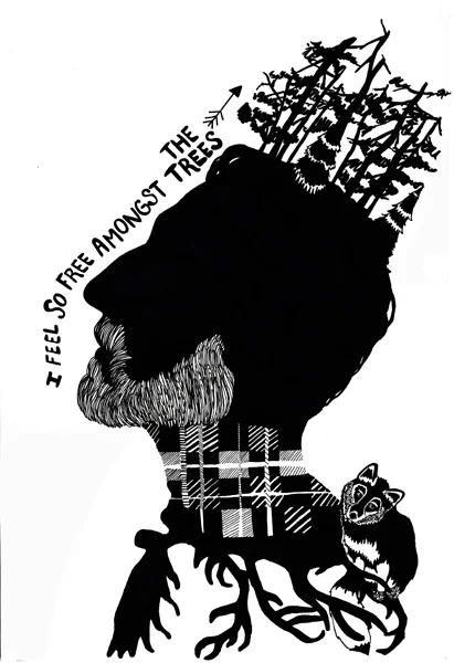 "LumberJack" Ink Drawing, 8.5x11, 2013