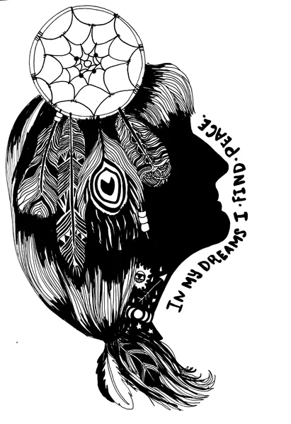 "Dreamer" Ink Drawing, 8.5x11, 2013