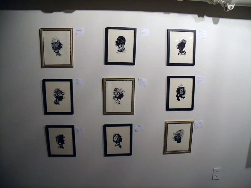 I printed the silhouettes on paper as well.