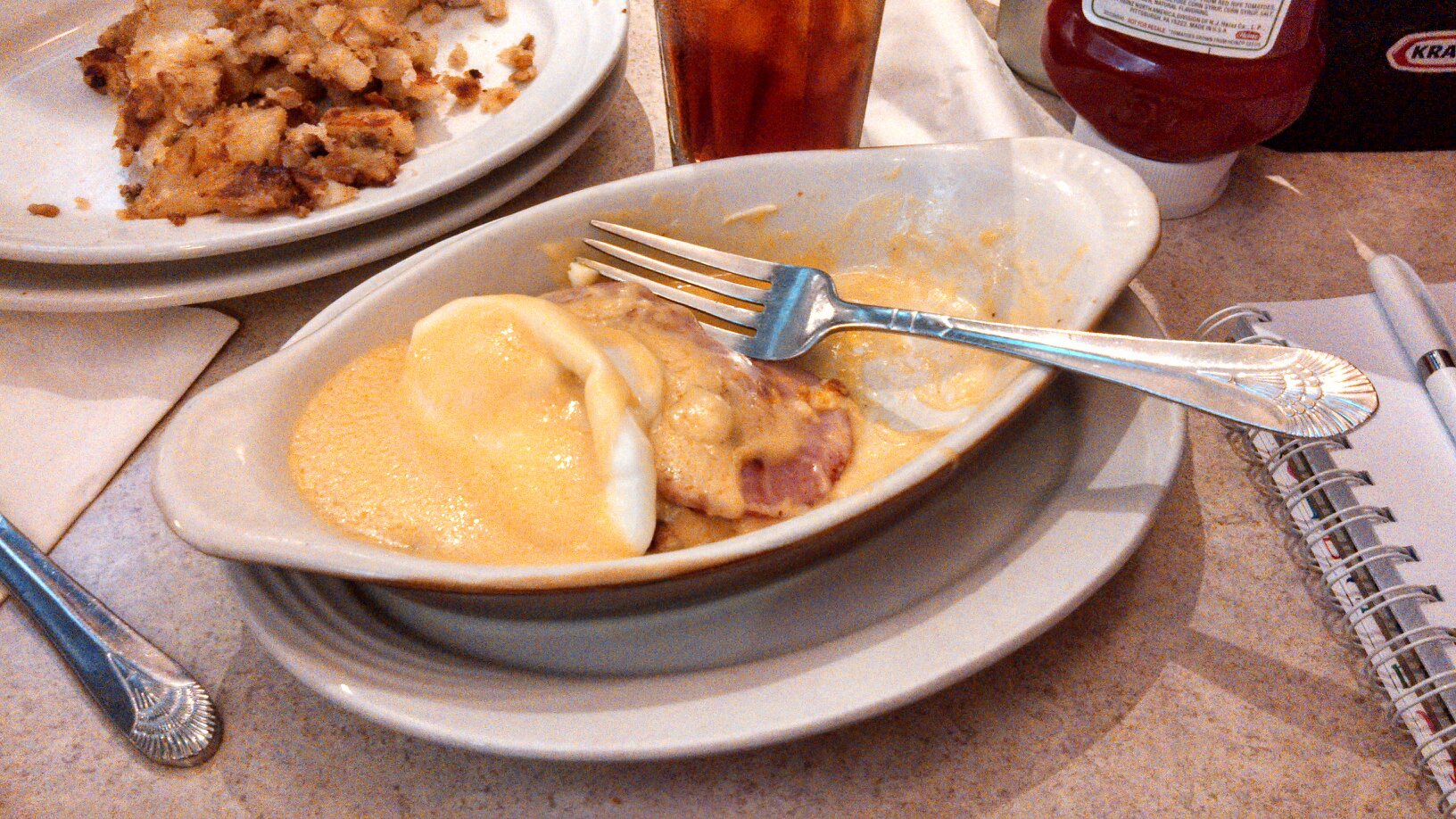 The breakfast of champions, eggs benedict at the Morning star in New York we ate breakfast there everyday that we were there.