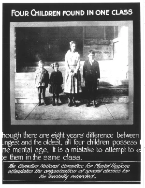 Propaganda poster about the feeble-minded put out by the CNCMH, 1920s. Photo courtesy of CAMH Archives.