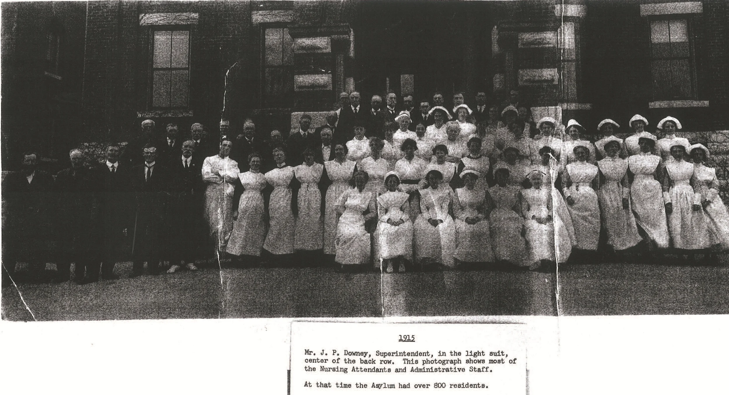 Mr Downey and staff, 1915. Photo courtesy Archives of Ontario.