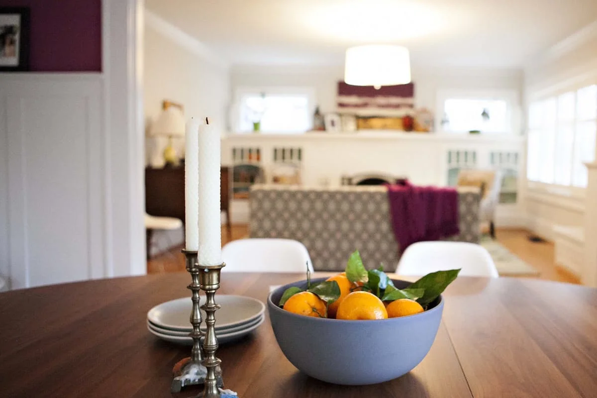 The dining room as shot for Apartment Therapy . Photography by Heather V. Keeling . 