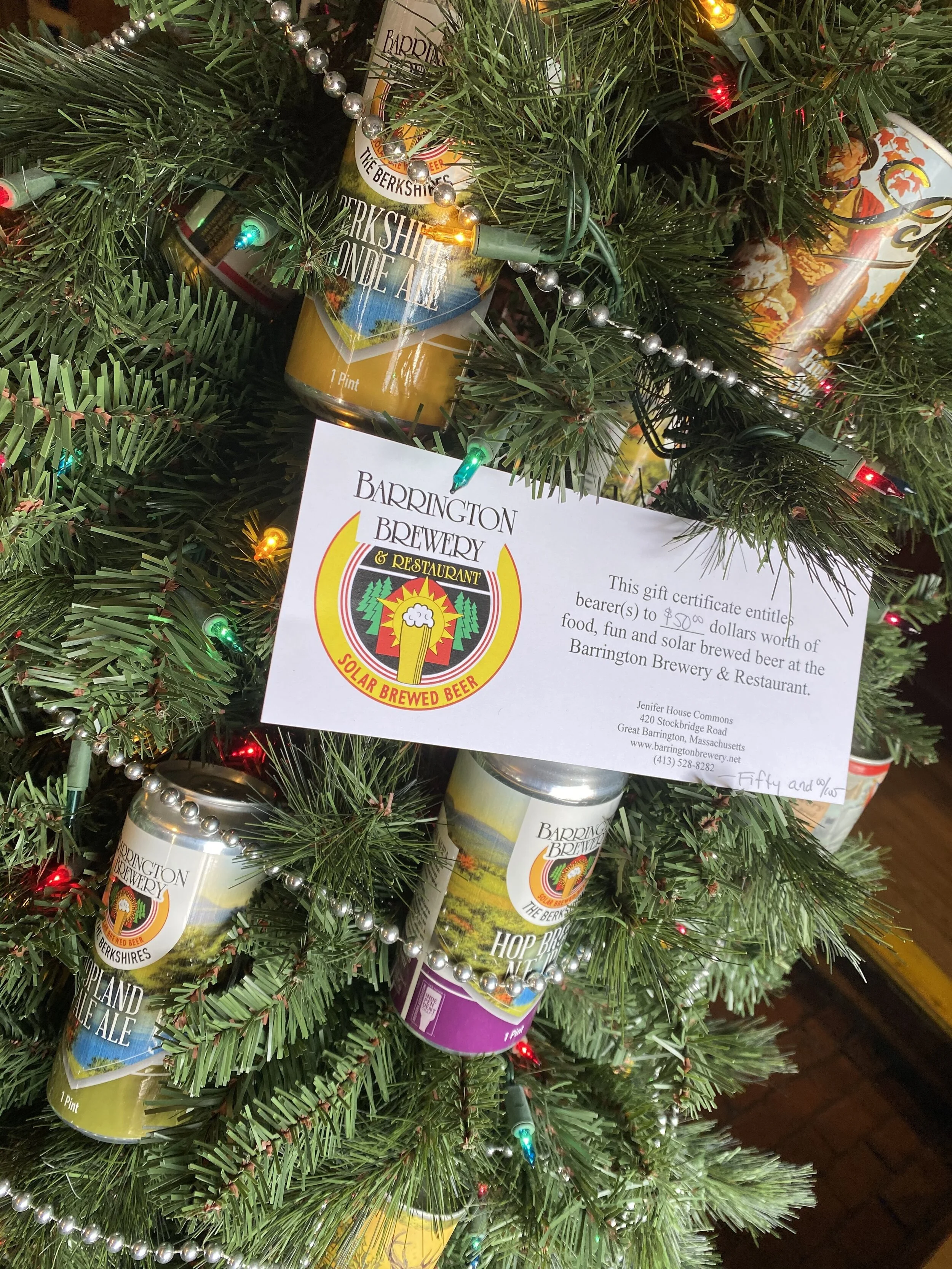 Gift Certificates — Barrington Brewery & Restaurant