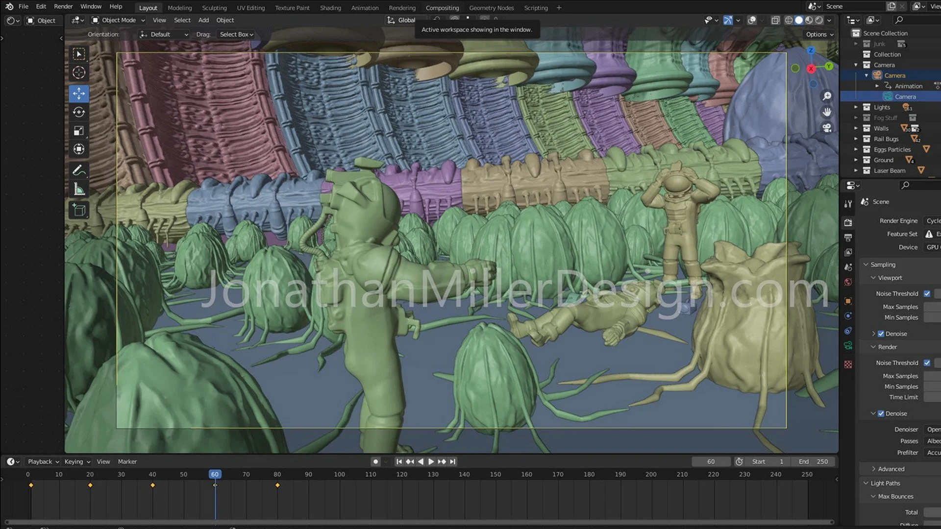 Alien Scene in Blender 3D
