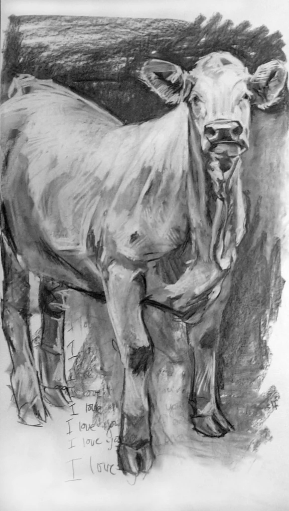 John, Charcoal on Paper, 60x36 inches, 2009
