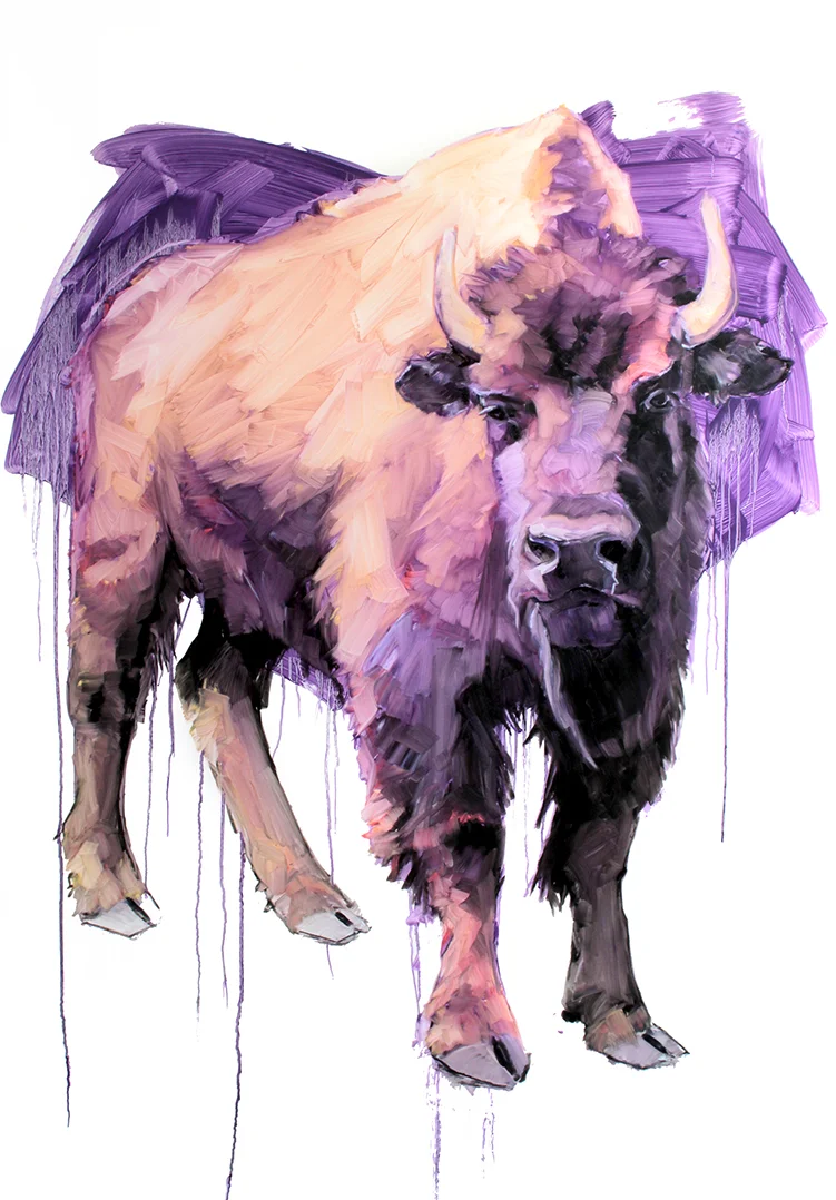 Hughbert, oil on mylar, 58x36 inches