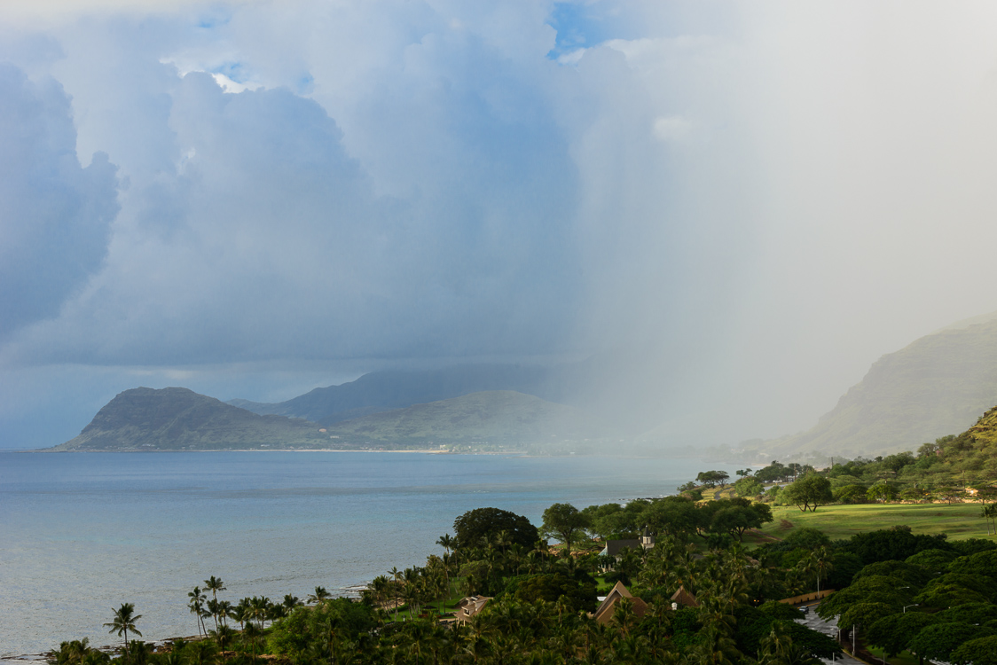 Rain comes to Ko Olina, Hawaii