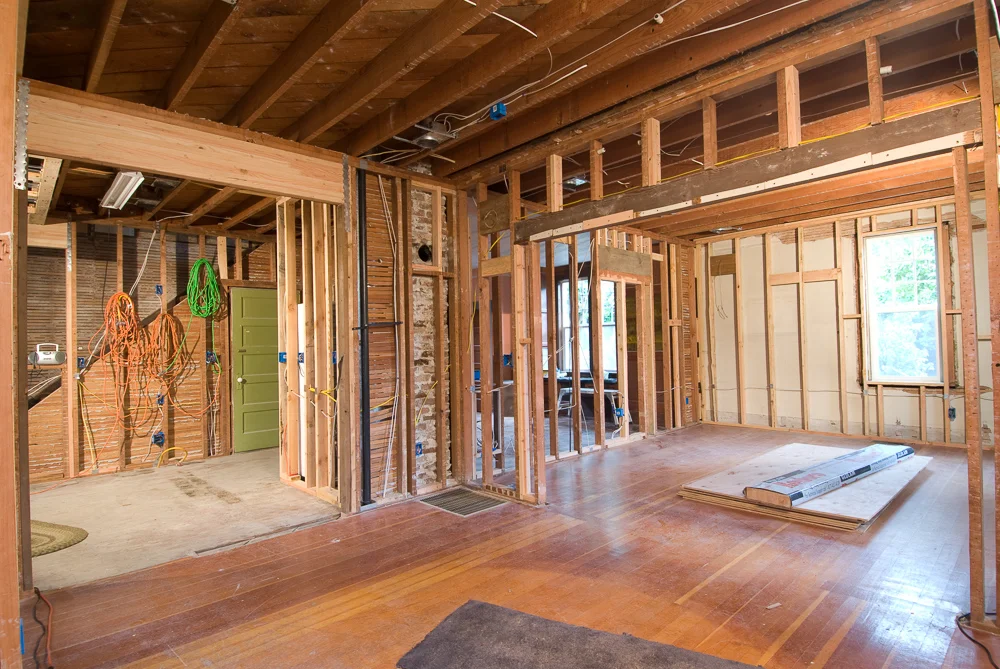 Living Room, Dining Room and Kitchen. Cascade Peaks tore it down to the studs!