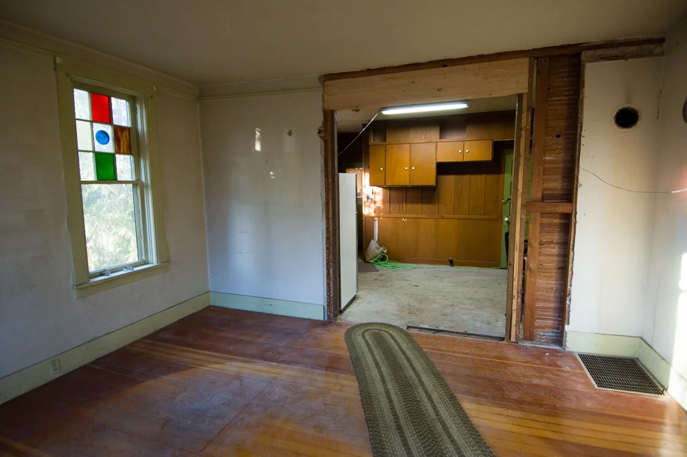 View into the kitchen before.