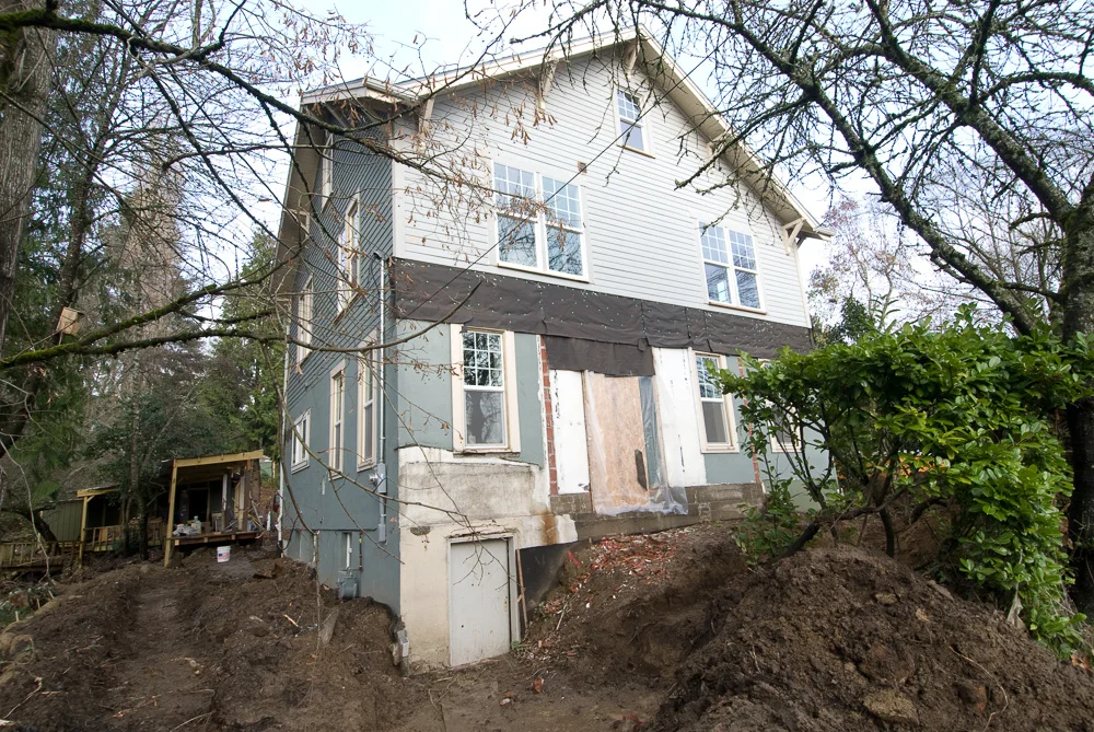 Front of the house ready for new porch