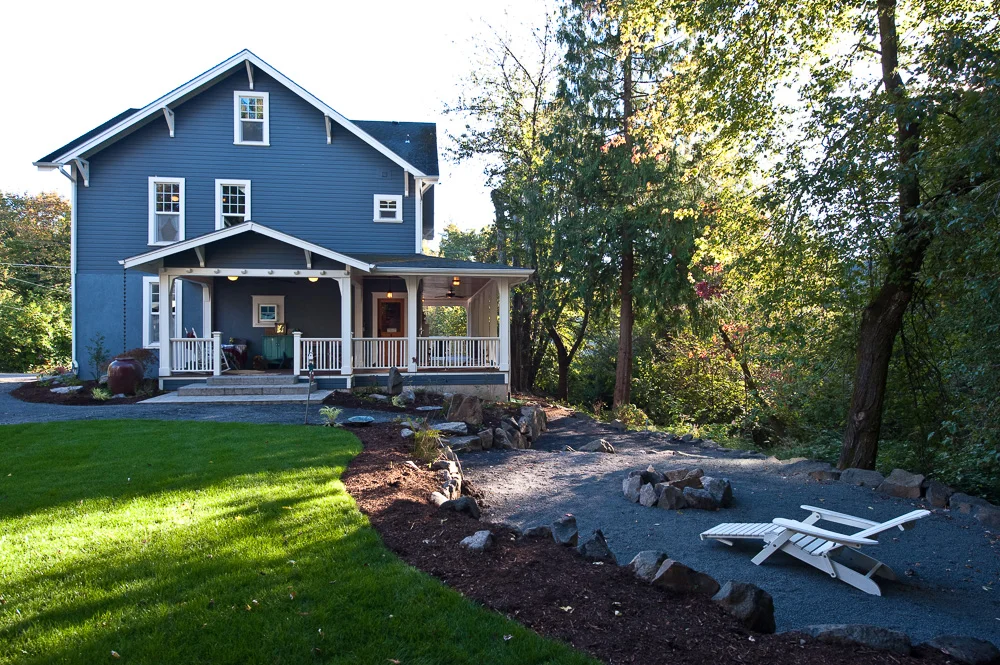 New porch by Cascade Peaks from the back.