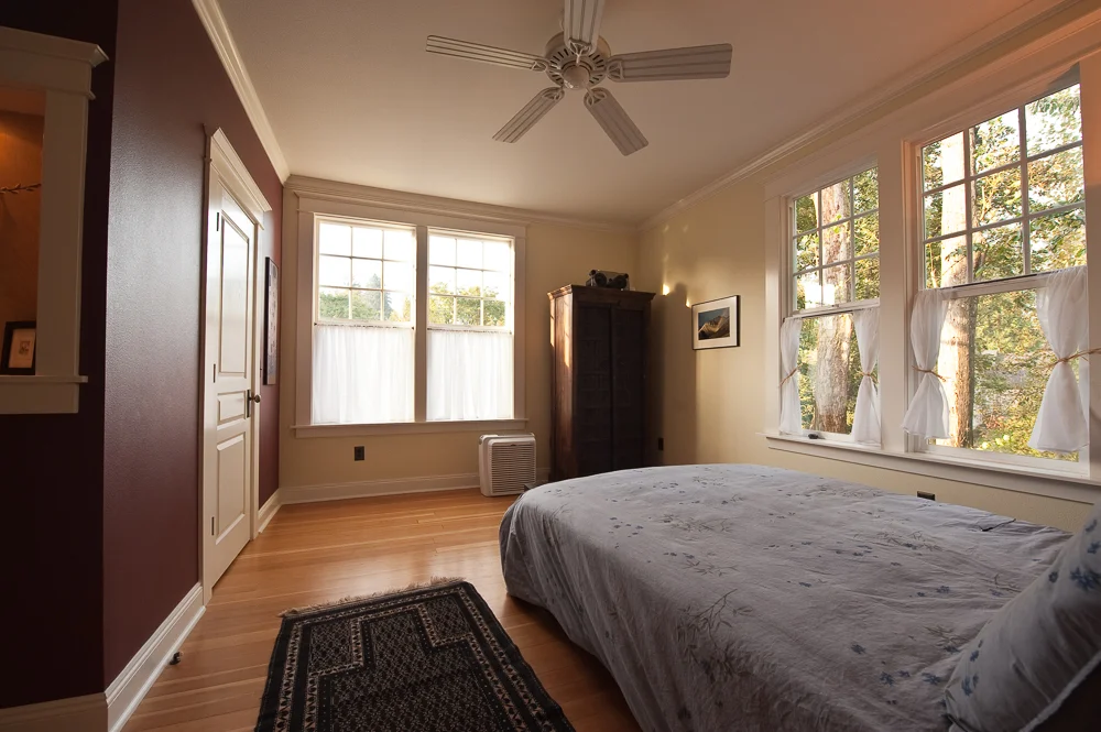 The remodeled master bedroom with new walk-in closet.