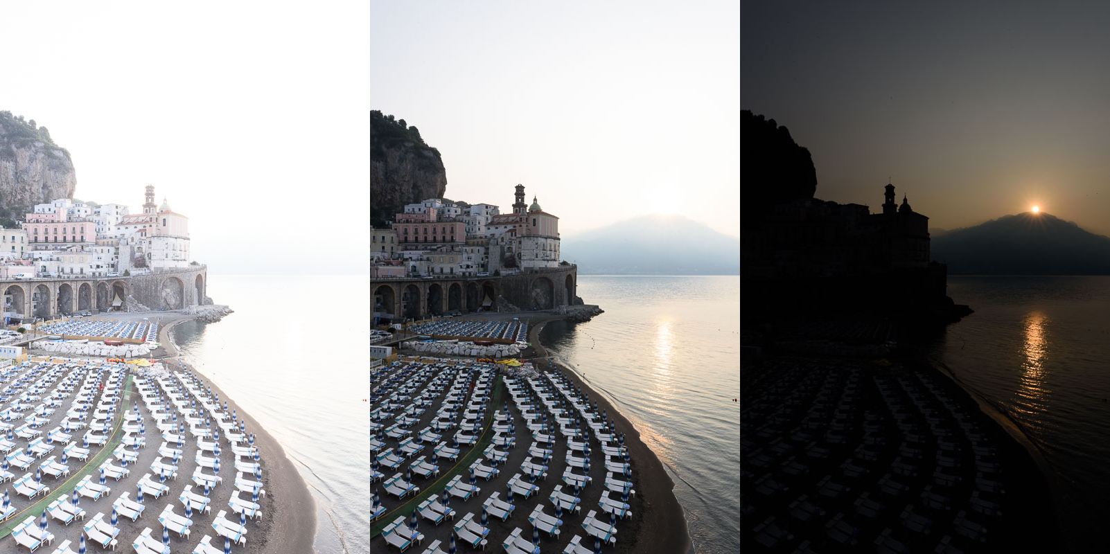 Three D810 RAW files 2-stops over, on meter, and 2-stops under.