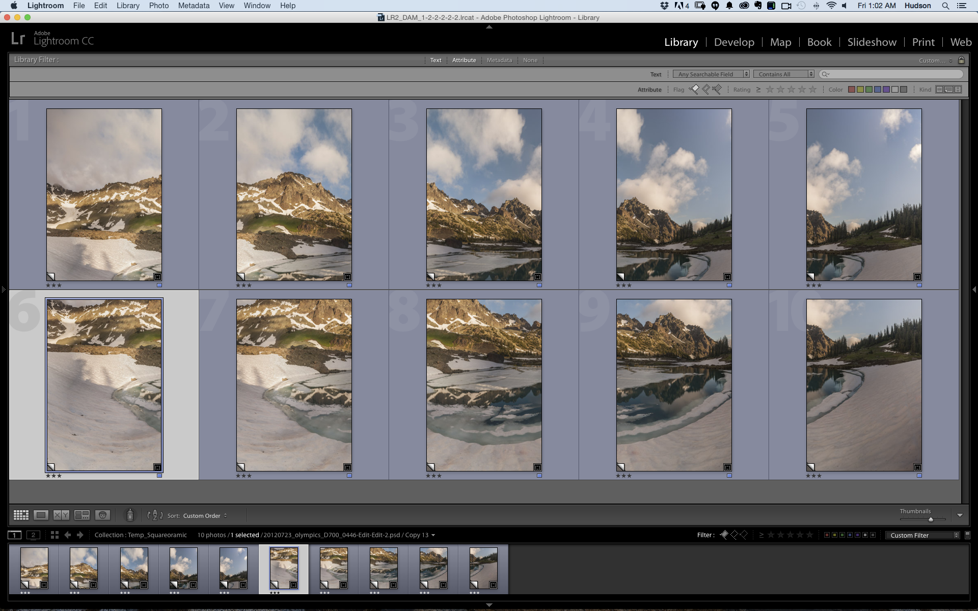 The "panoramic" broken down into it's overlapping parts.