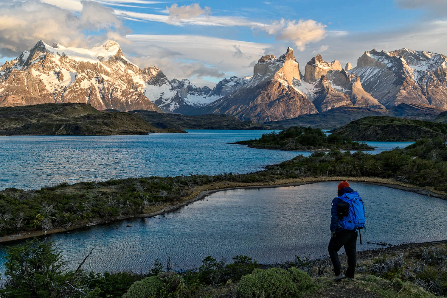 I've seen a lot of gorgeous mountains, but Torres Del Paine? It's something special... (self portrait @ dawn)