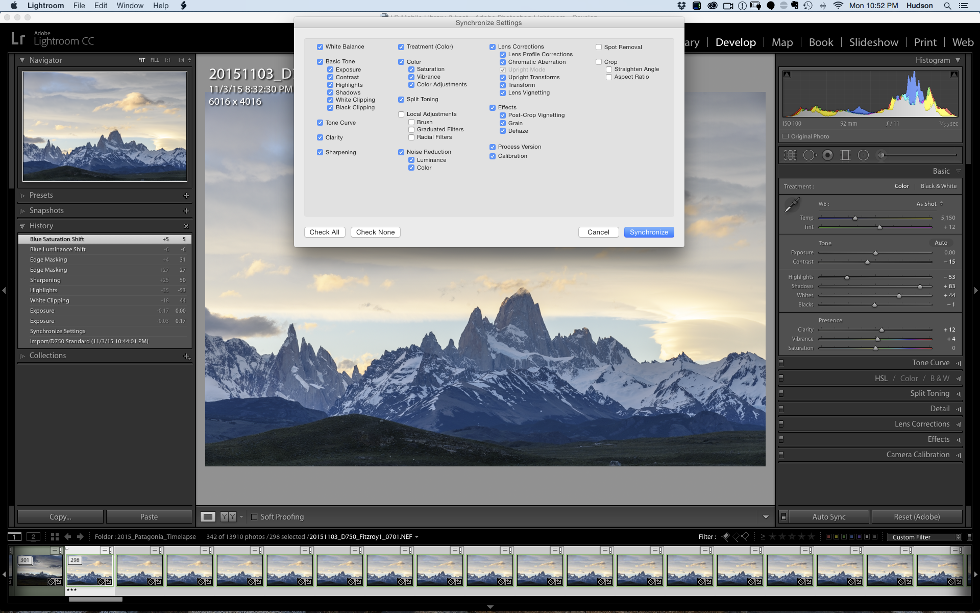 Synchronizing Develop Settings