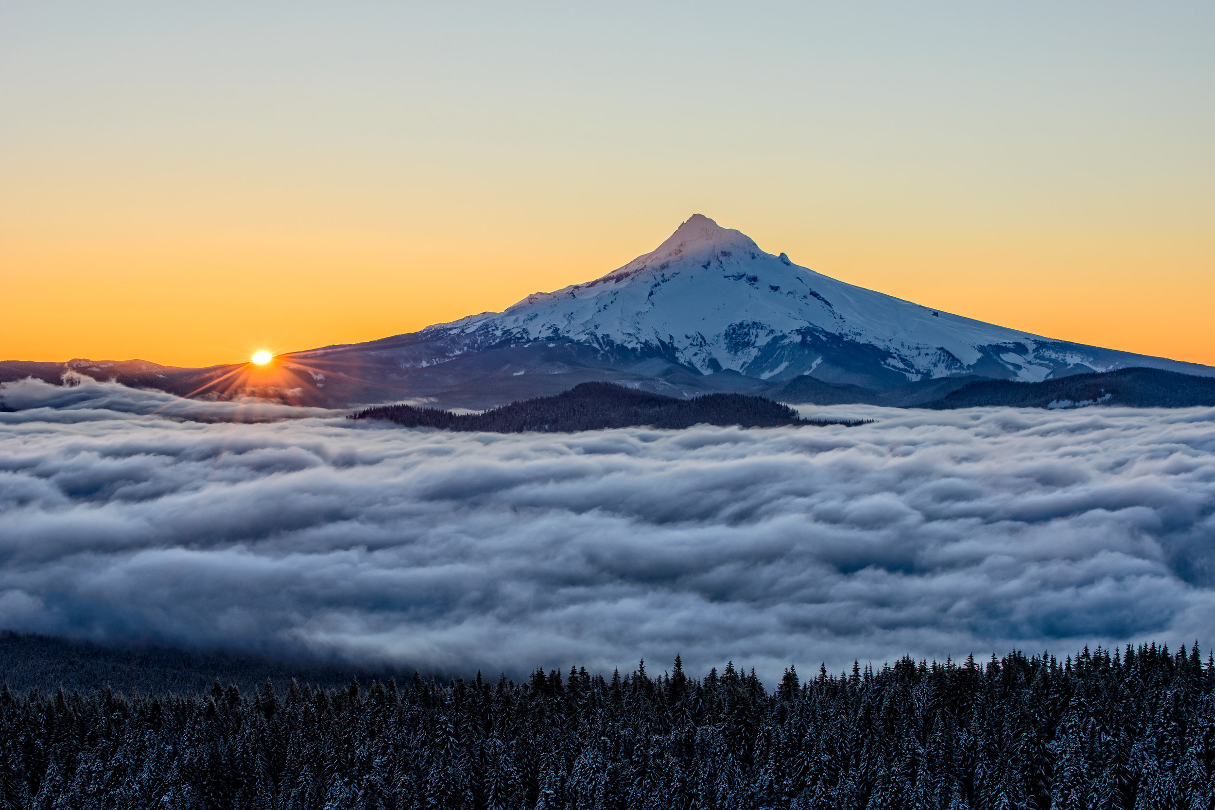 Winter Dawn: Mount Hood