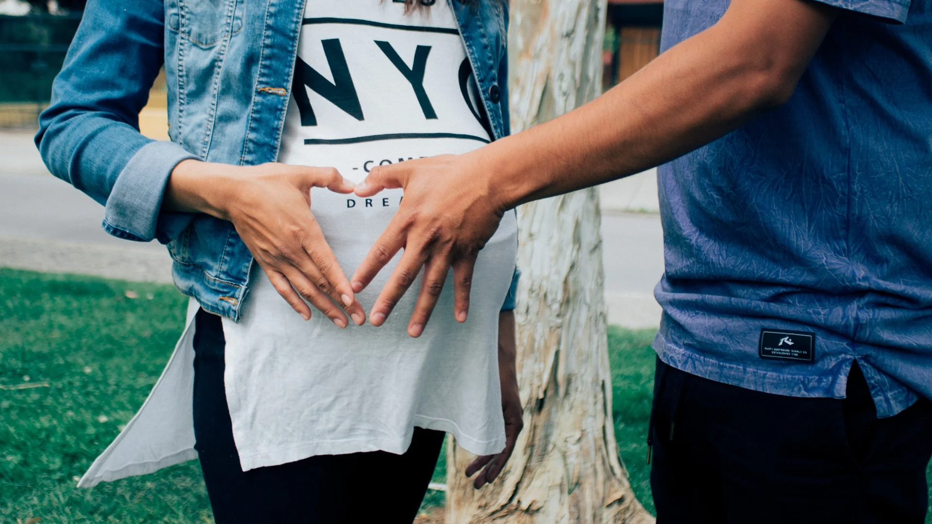 Not us, obviously, because there's no way I'm going to look this put together during this pregnancy. Also I'd never make my husband take a cheesy photo with my belly because it's just not who we are. 
