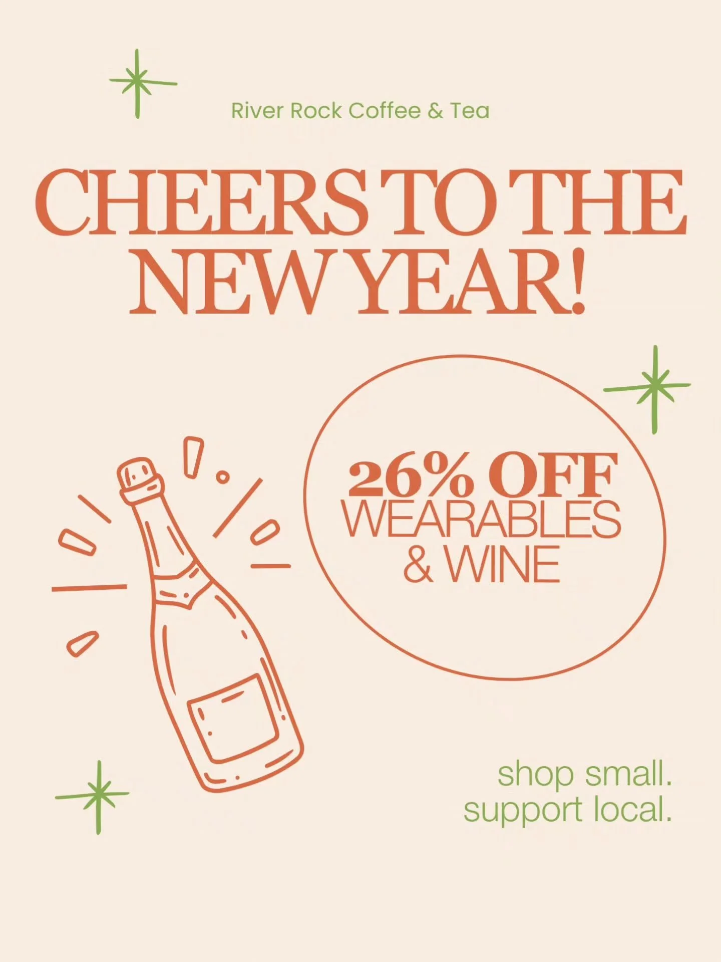 Enjoy 26% off wine &amp; wearables - a little toast to fresh beginnings!