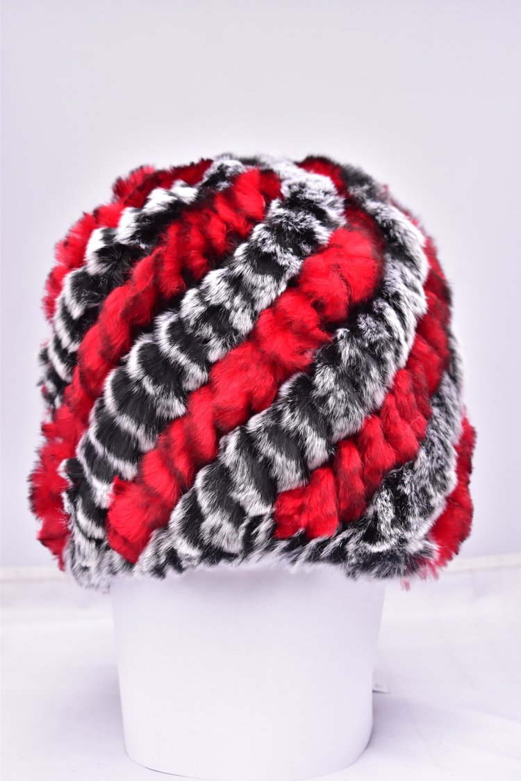Chinchilla Rex Knitted Hat — The Alaska Gift Company display picture 1