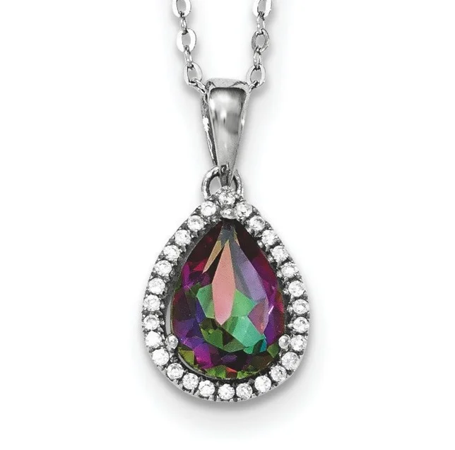 Northern Lights Topaz Teardrop Pendant — The Alaska Gift Company