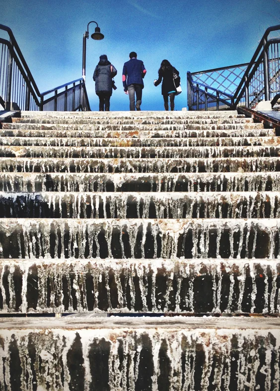 Salt stained stairs