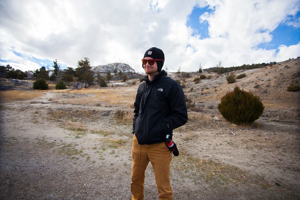 Bryan carrying the bear spray! Thankfully we didn't have to use it. 
