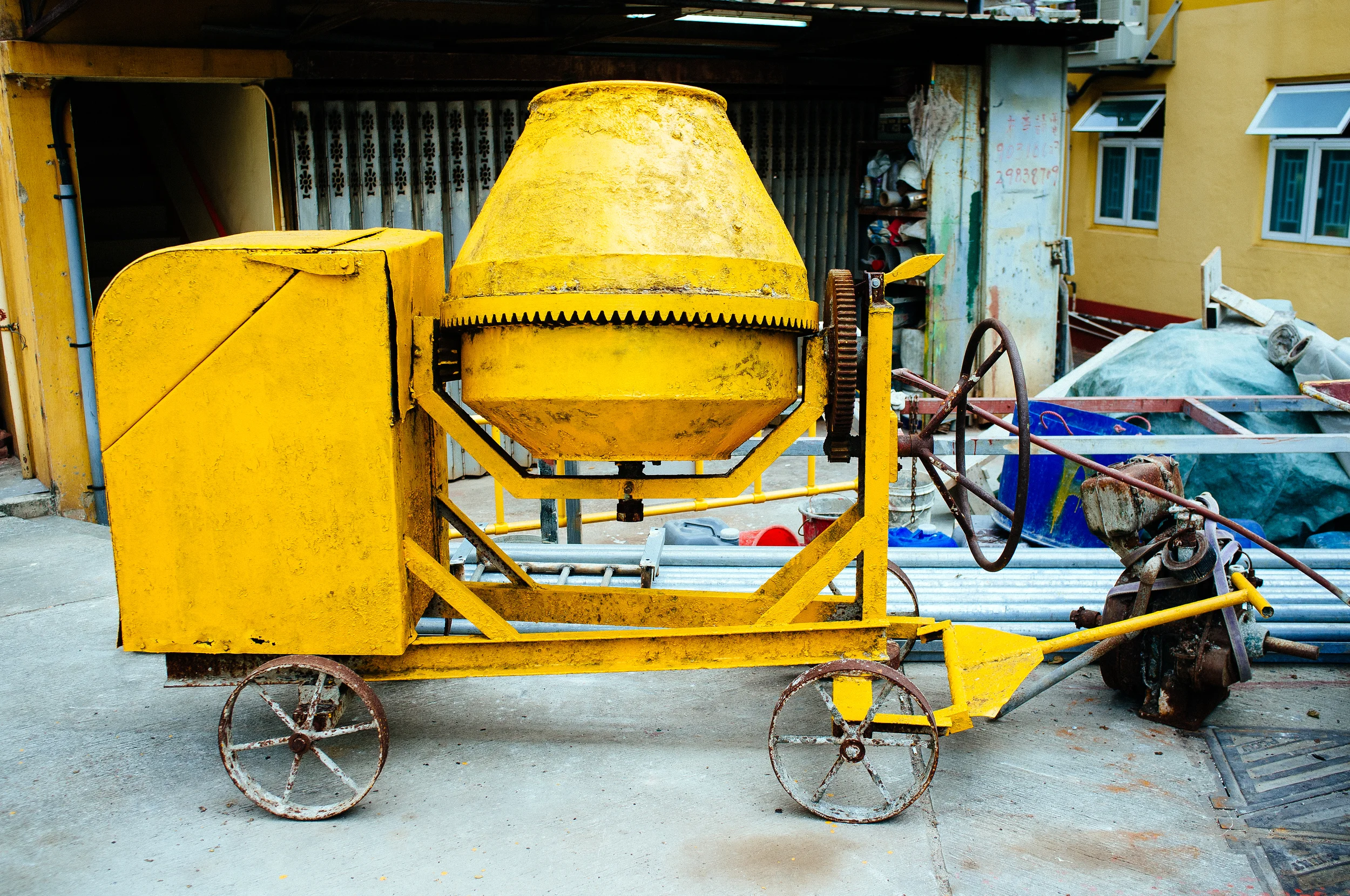 Peng Chau is a walking only island, making all the heavy lifting infrastructure quite interesting. 
