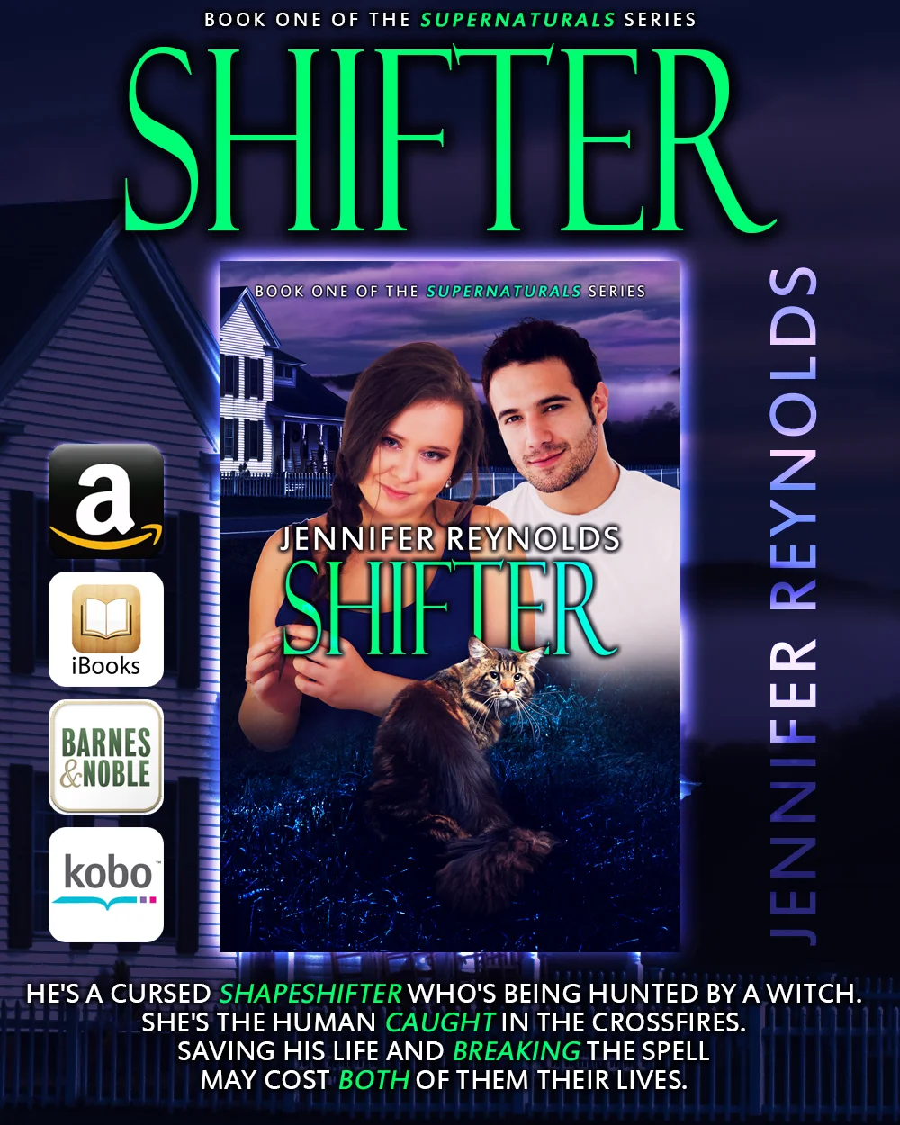 ***Shifter, Supernaturals Book 1, is a BBW paranormal/shifter romance available for $2.49. Shifter is also available on Audio @ Audible.com*** Read by Margi Stephens Abby is a plus size woman struggling to learn to love herself despite the damage her ex did to her mentally and psychically. For reasons unknown to her, she wakes one morning with an urge to adopt another cat. What she doesn’t know is that the cat she picks is actually Dimitri Sullivan, the son of a local shapeshifter pack’s alpha who was cursed by a powerful witch into the form of a common house cat after he had a one-nightstand with her. As the months pass, Dimitri finds himself falling in love with his new owner, but there is just one problem, she doesn’t know that he is her cat and she is currently dating his brother. When the witch that cursed him discovers that by falling for Abby, he is weakening her curse, she sets out to stop this from happening by any means necessary. SHIFTER is a full-length, stand-alone eBook. Amazon Smashwords Nook iTunes Kobo Overdrive Audible