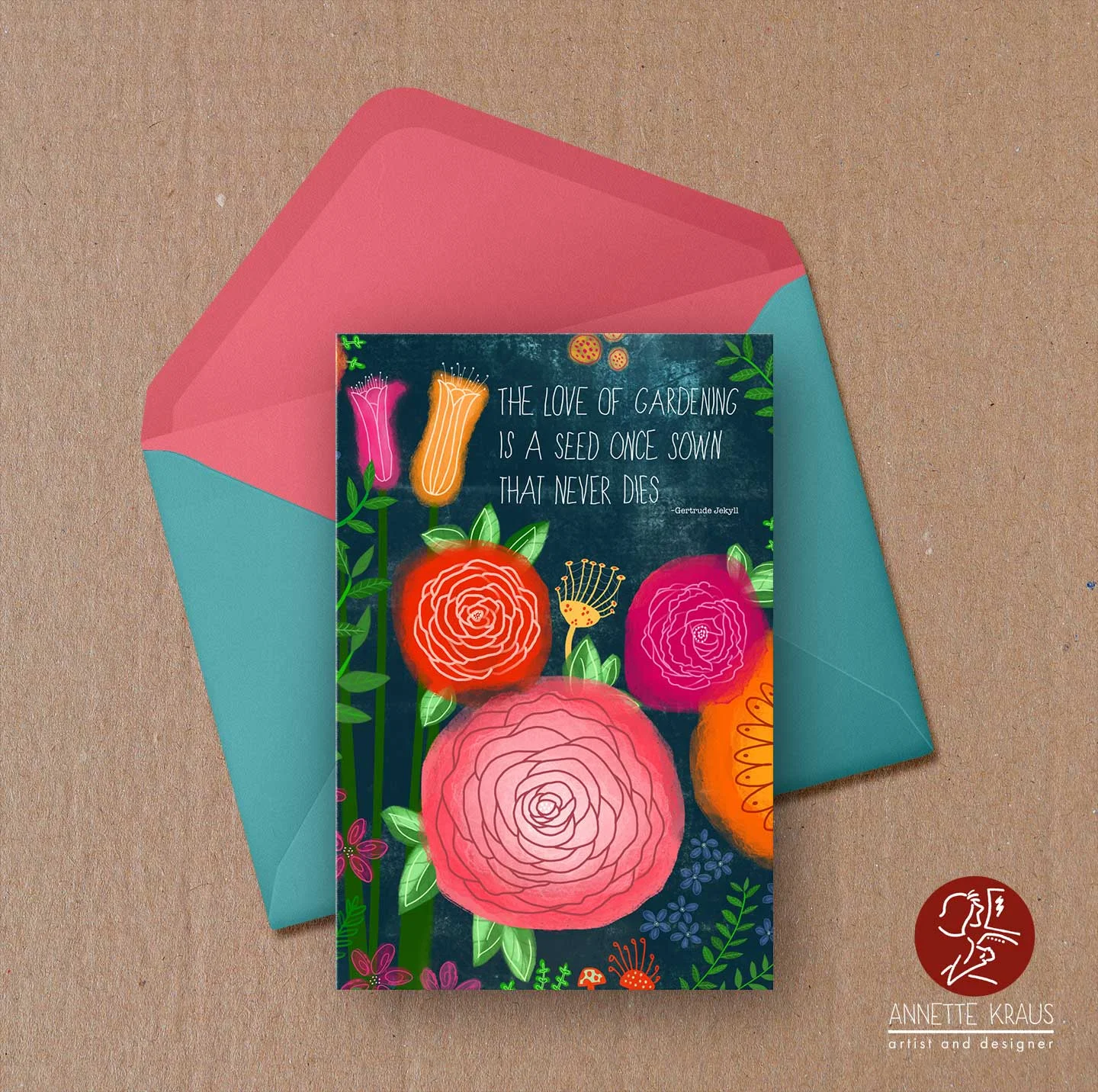 Floral greeting card