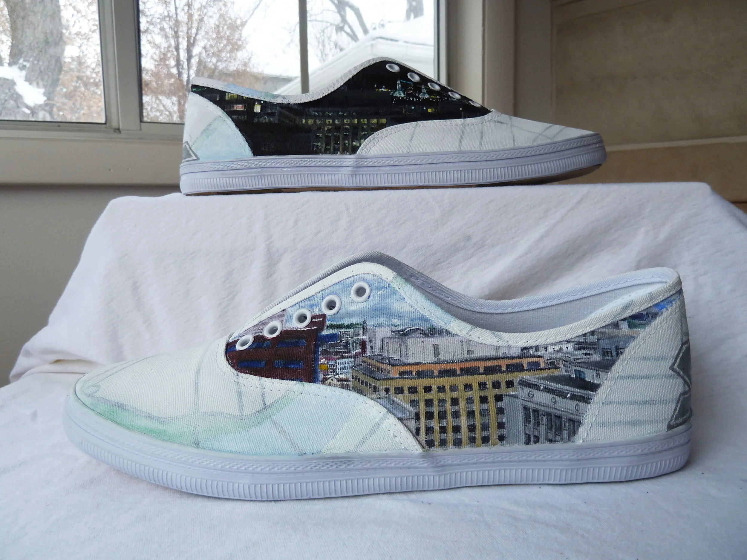 View of Portland From Hotel Monaco-acryilic on canvas shoe-commission-2010.JPG