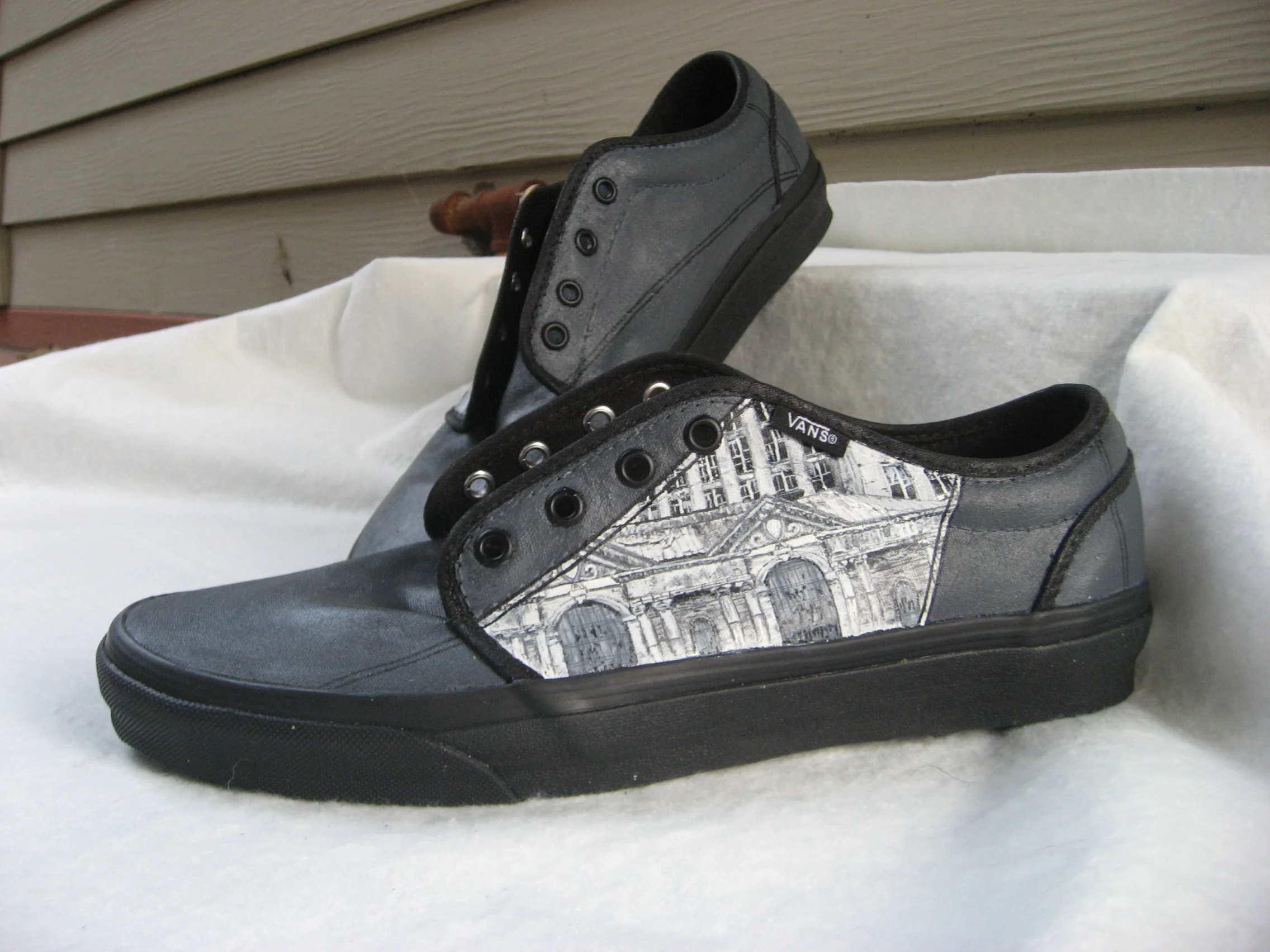 Spokes-Detroit-Acrylic Paint on Canvas Shoe-Size 11-2012.JPG