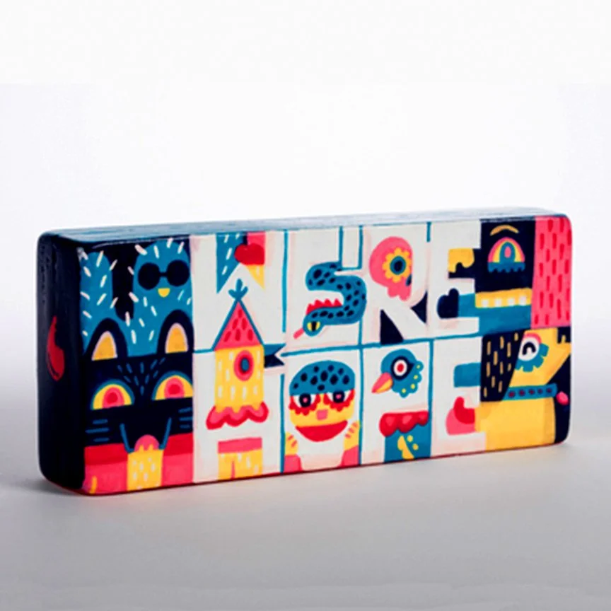 Build Hope Not Walls | “We’re Hope” Birch Wood Brick w/ acrylic paint