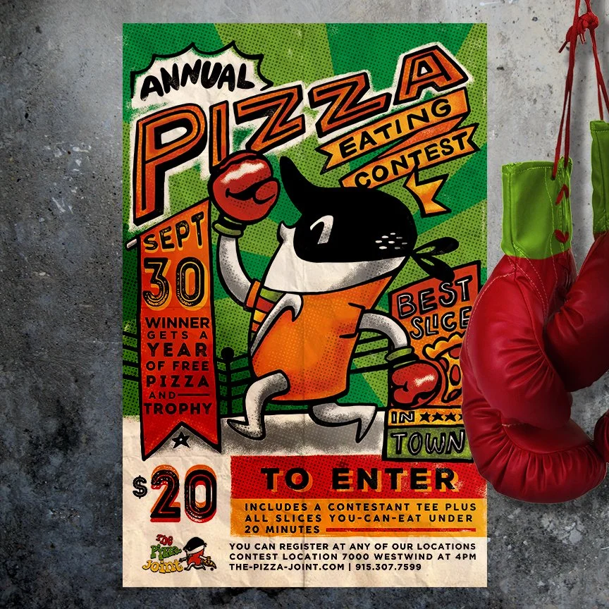 The Pizza Joint® | "Pizza Champion" Annual Pizza Eating Contest social media post