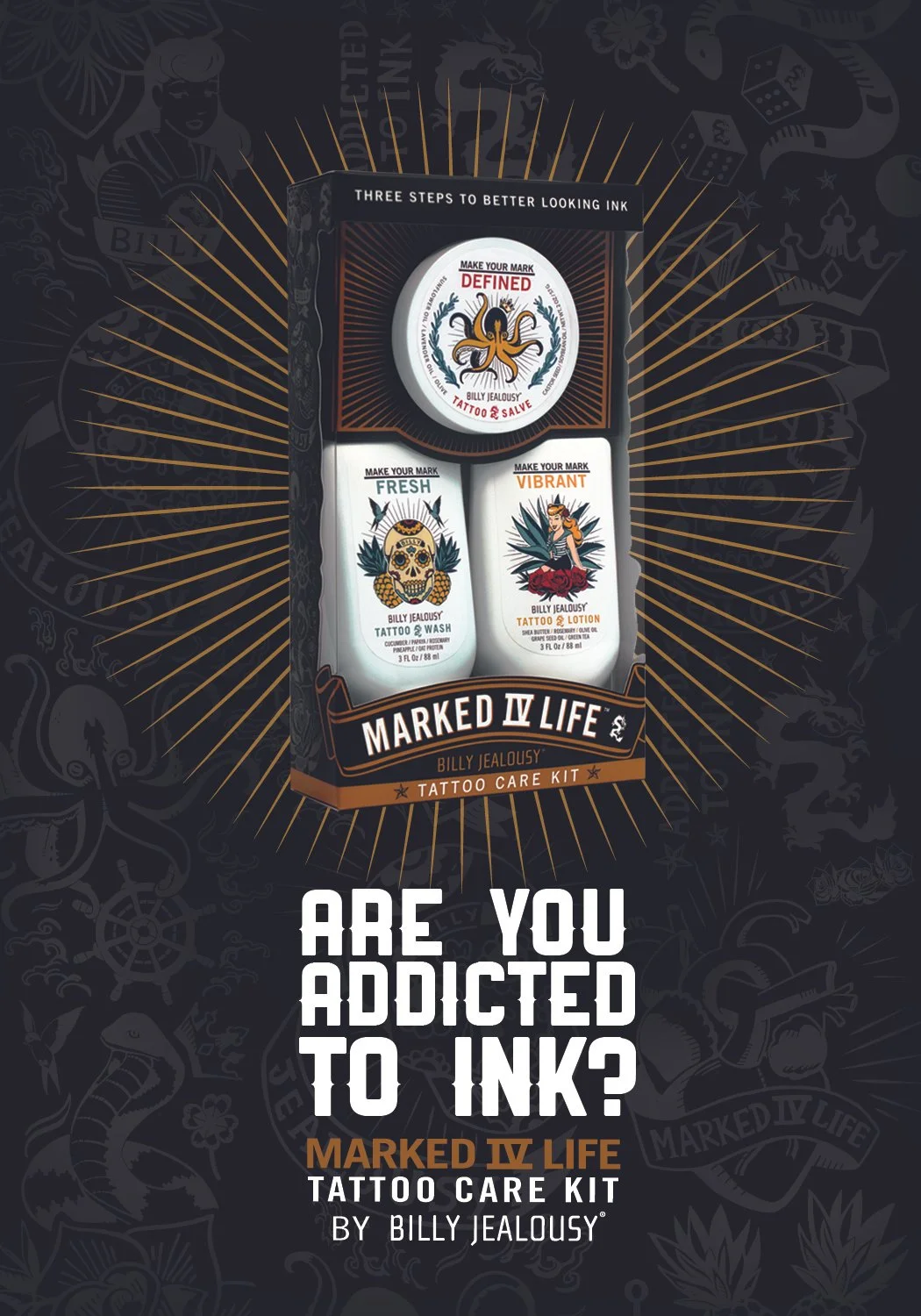 Billy Jealousy’s Marked IV Life - tattoo care kit
