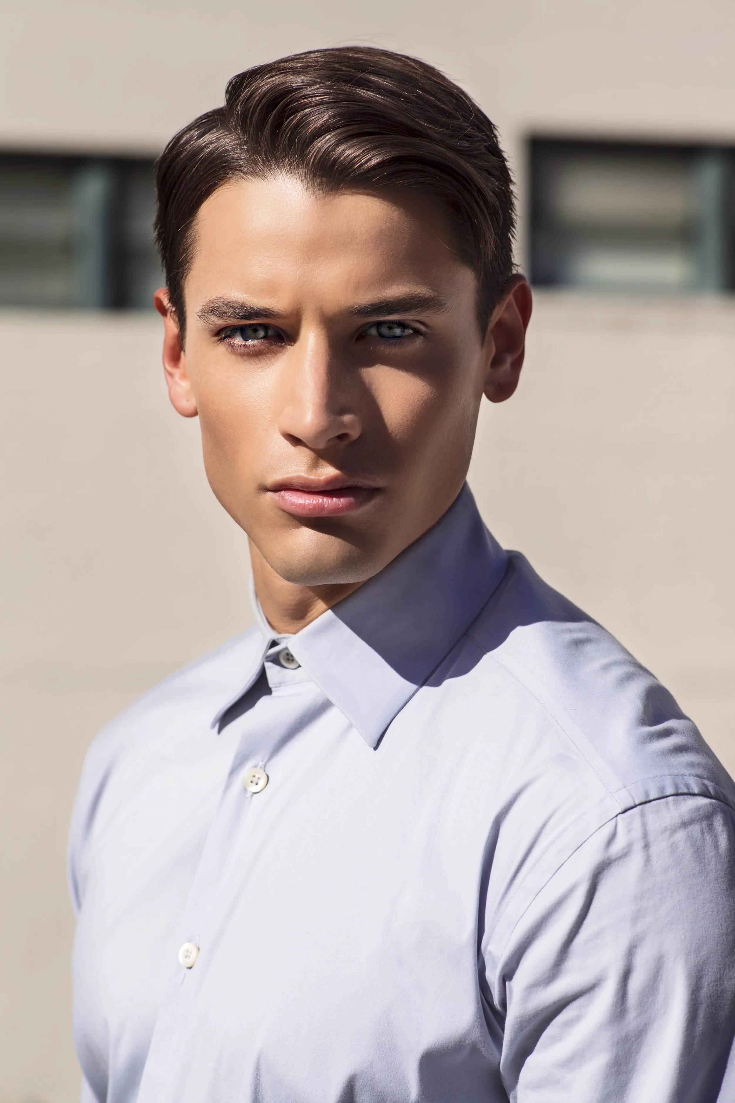 Actor Andrew Gray. Grooming: Jeremy Kaikala. Photo: Samuel Ramirez. Stylist: Ton Aguilar.