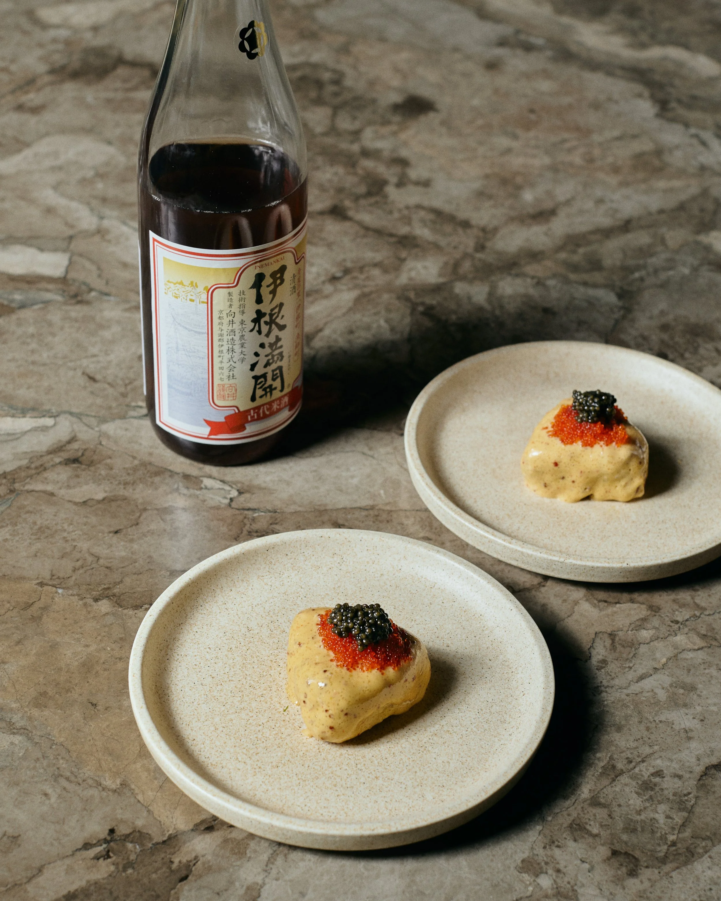 ARU SUMMER  0008 Okaka Onigiri, Mentaiko Emulsion, Smoked Tobiko.JPG