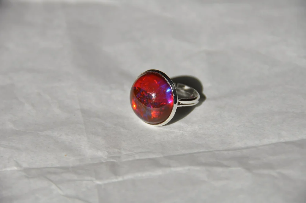 Sugar Coated Creations Dragon S Blood Opal Sterling Silver Plated Ring
