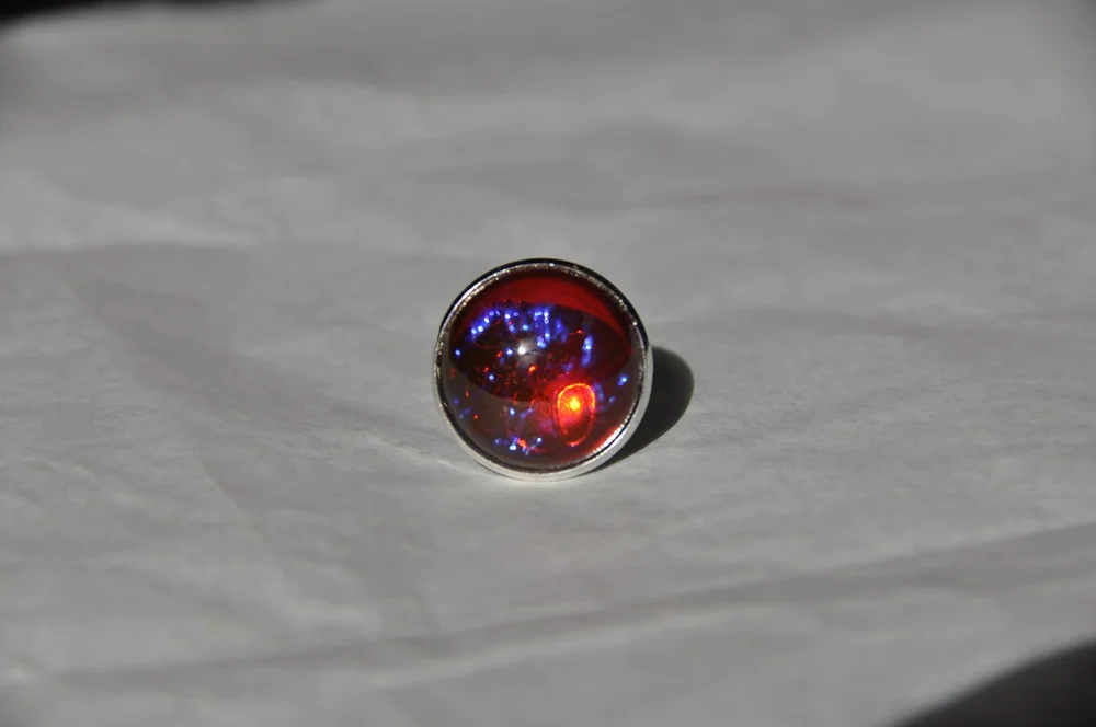 Sugar Coated Creations Dragon S Blood Opal Sterling Silver Plated Ring