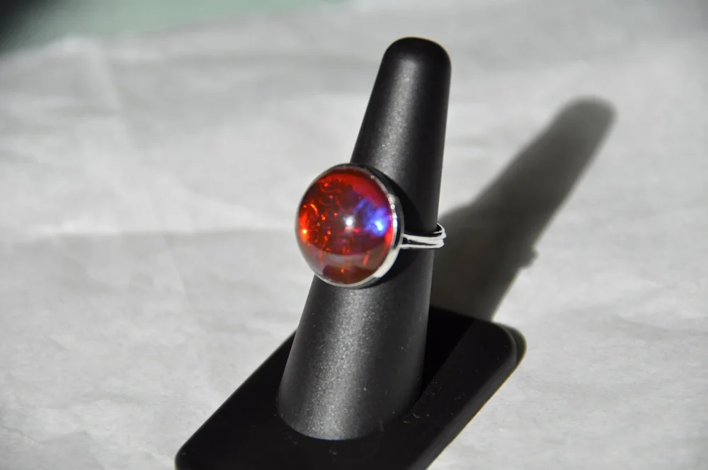 Sugar Coated Creations Dragon S Blood Opal Sterling Silver Plated Ring