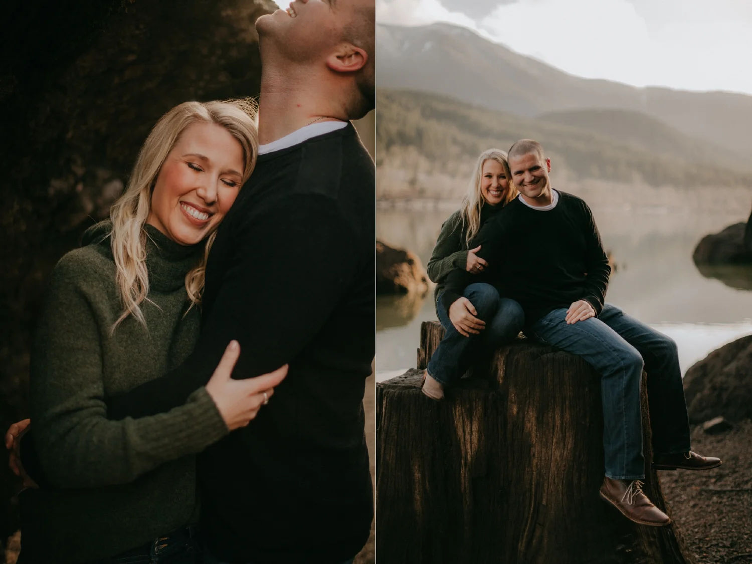 Sunset Rattlesnake Lake Engagement Chelsea Terry Photography
