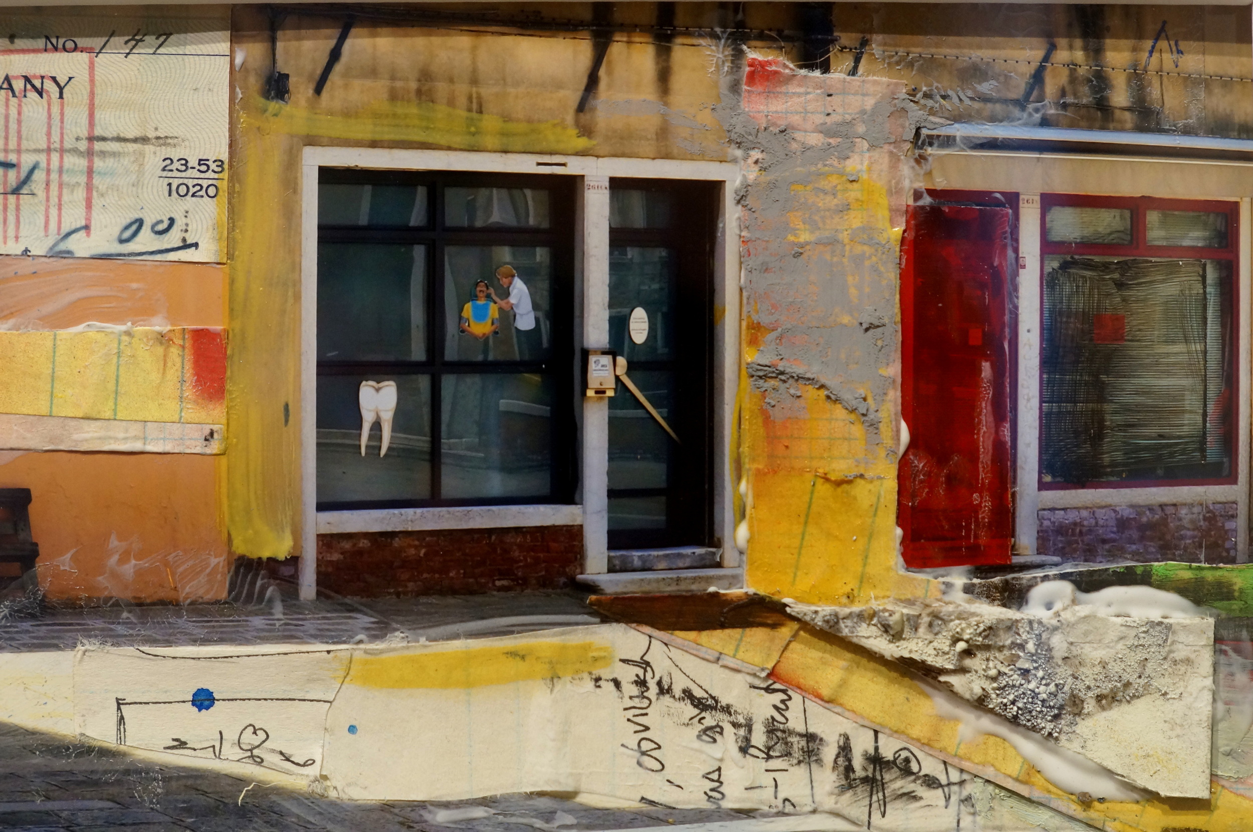   Zattere &nbsp;  5"x7"&nbsp; Oil, pencil, spray-paint on paper2013  SOLD           