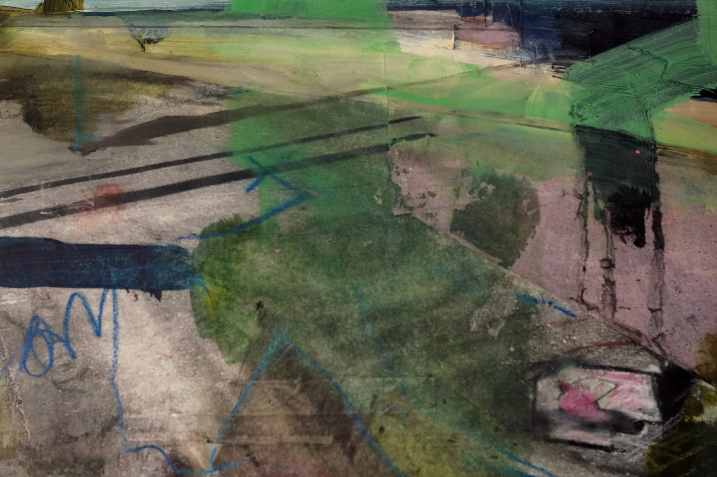   No Victory without a Fight III   Triptych &nbsp;   8" x 30" Mixed Media on Board 2015 